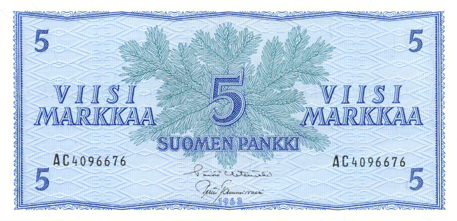5 Markkaa 1963 AC4096676 kl.8